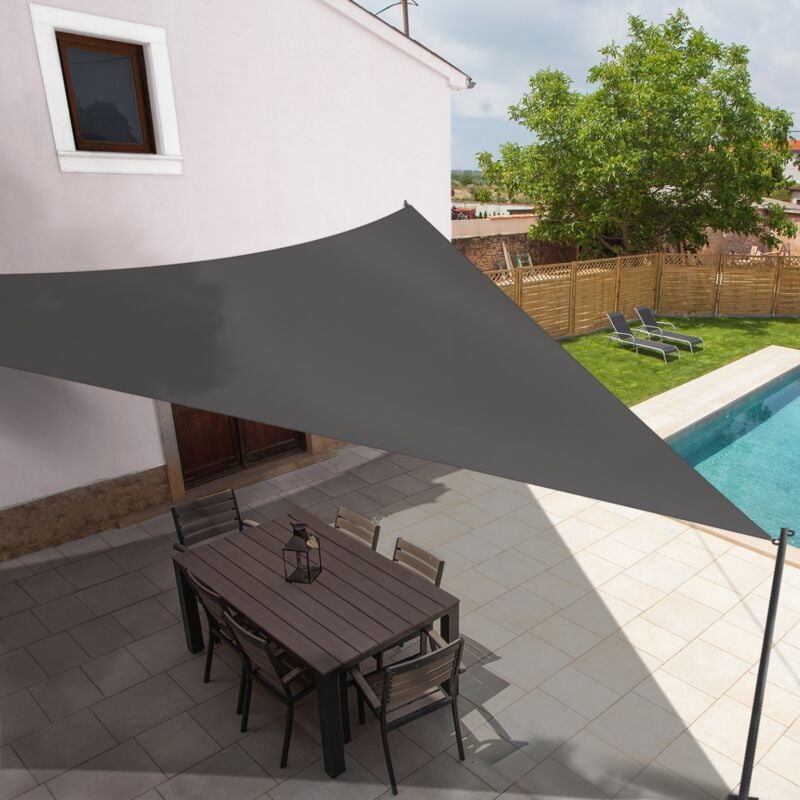 foto del prodotto tenda a vela parasole triangolare 5x5x5 m grigio
