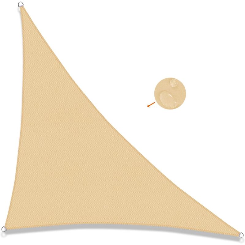 foto del prodotto tenda a vela triangolare, vela ombreggiante in pes resistente all acqua, protezione uv per giardino, patio, balcone, terrazza, esterno sabbia