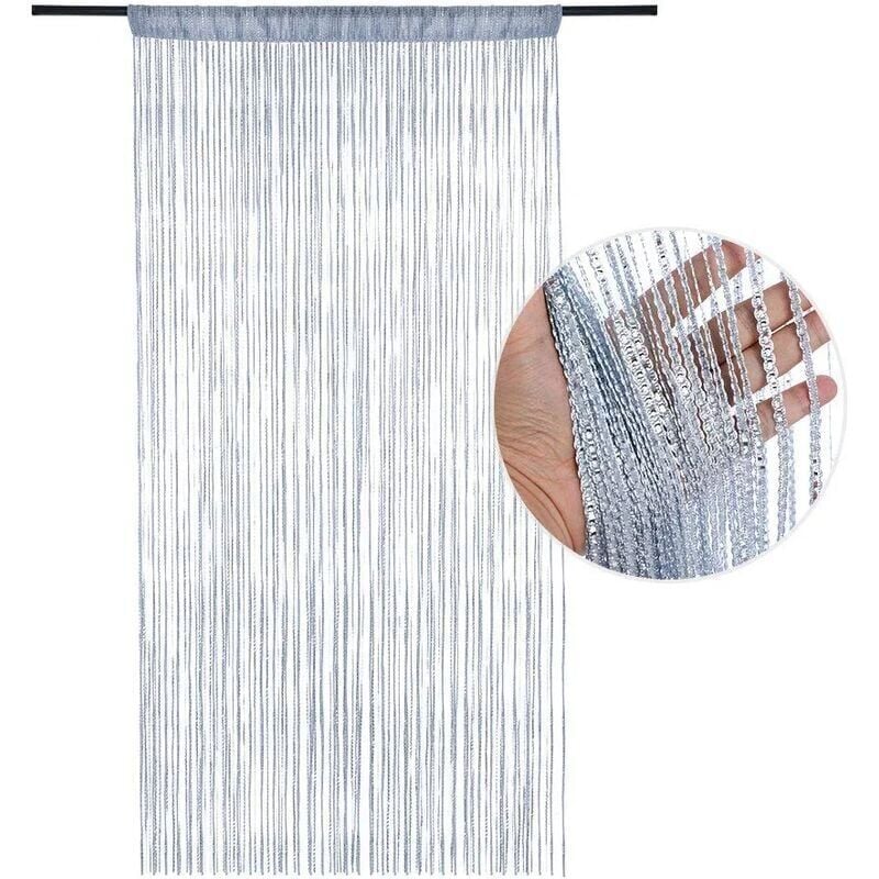 foto del prodotto tenda a zanzariera, tenda per porta, pannello, zanzariera, tende in filato con paillettes, decorazione da parete, finestra, porta, stanza, frangia