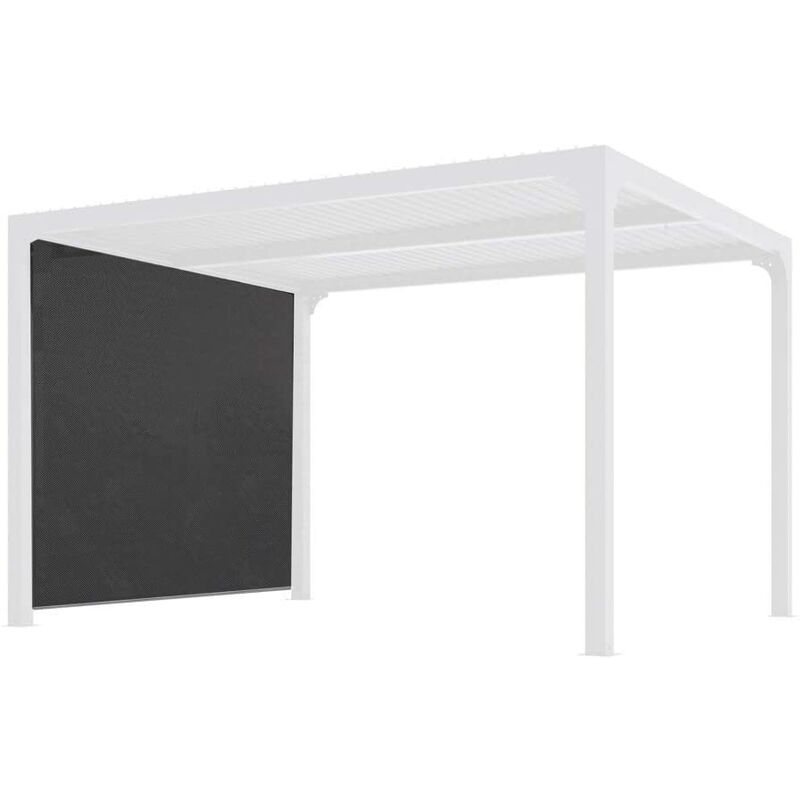 foto del prodotto tenda accessoria per pergola bioclimatica per 240x300 e 360x300 con binario per lato 3,00 m, colore grigio