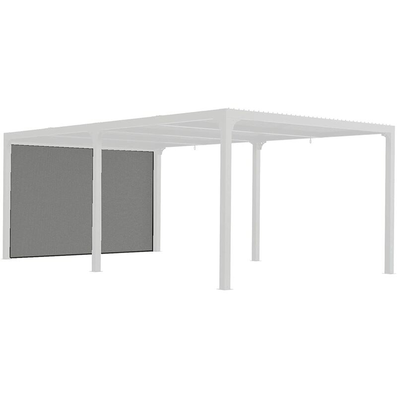 foto del prodotto tenda accessoria per pergola bioclimatica per 360x300 e 360x600 con binario per lato 3,60 m, colore grigio