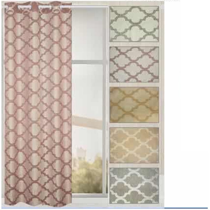 foto del prodotto tenda amabile pannello singolo 8 borchie porta finestra cucina bastone 140x280 cm - - trade shop traesio