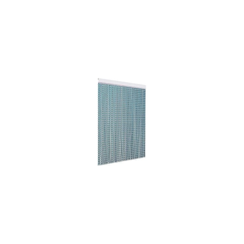 foto del prodotto tenda antimosche per porte e finestre colore binario argento modello catena in alluminio l.100 cm x h.240 cm, blu elettrico tendaggimania