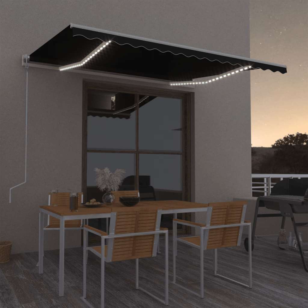 foto del prodotto tenda automatica con sensore vento e led 400x350 cm antracite cod mxl 43637