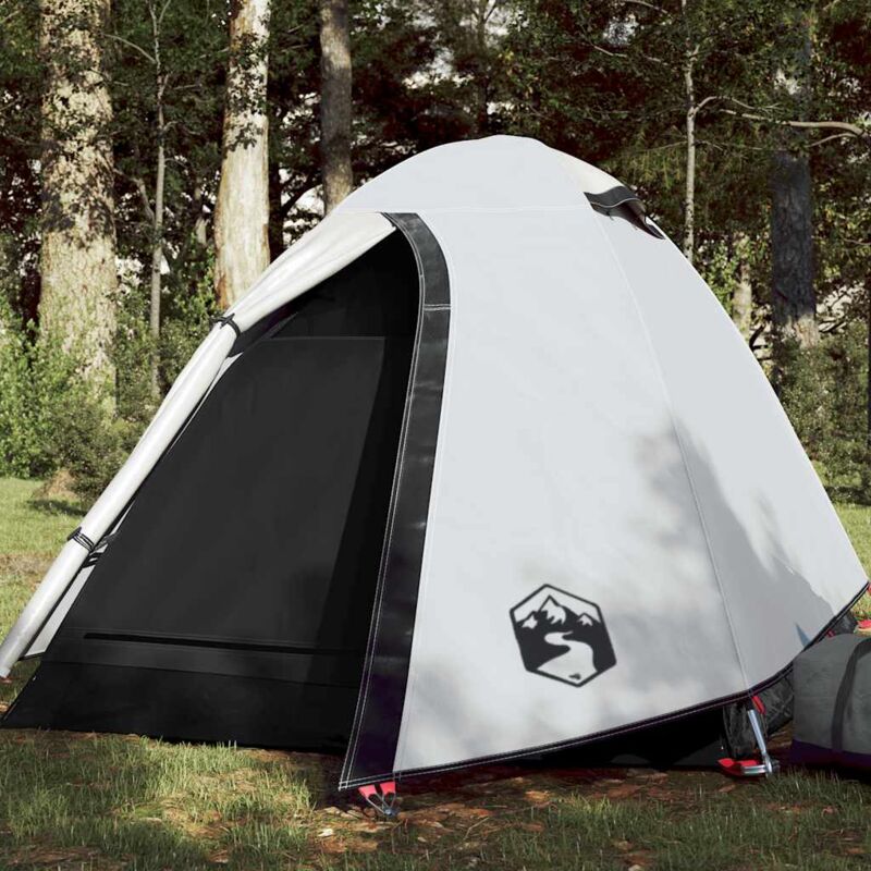 foto del prodotto tenda campeggio a cupola 2 persone bianca tessuto impermeabile vidaxl
