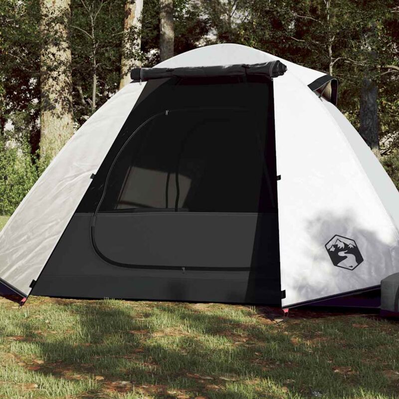 foto del prodotto tenda campeggio a cupola 2 persone bianca tessuto oscurante vidaxl