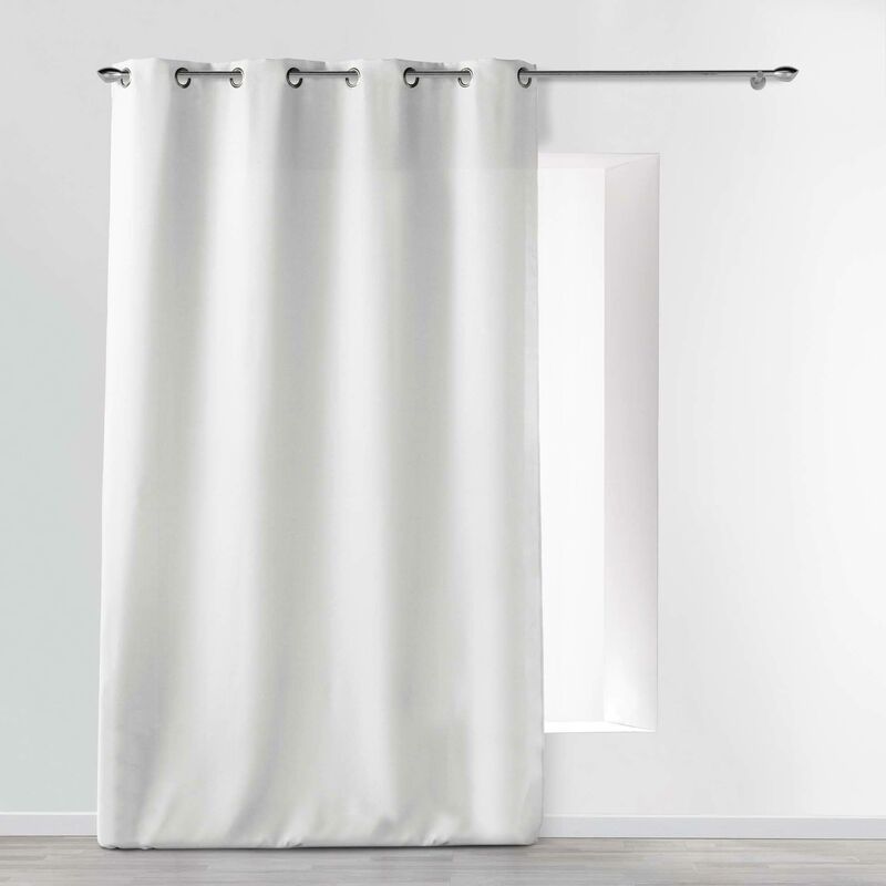 foto del prodotto tenda con occhielli in metallo, 140 x 260 cm, poliestere, tinta unita, essenziale, colore bianco douceur d int rieur