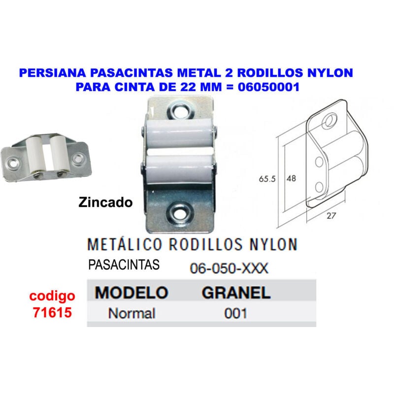 foto del prodotto tenda con occhiello in metallo con 2 rulli in nylon 2206050001
