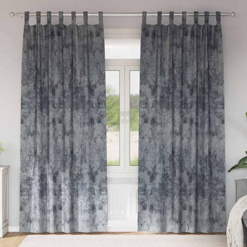 foto del prodotto tenda con tende 2 pcs grigio argento 225 x 140 cm velluto - vidaxl