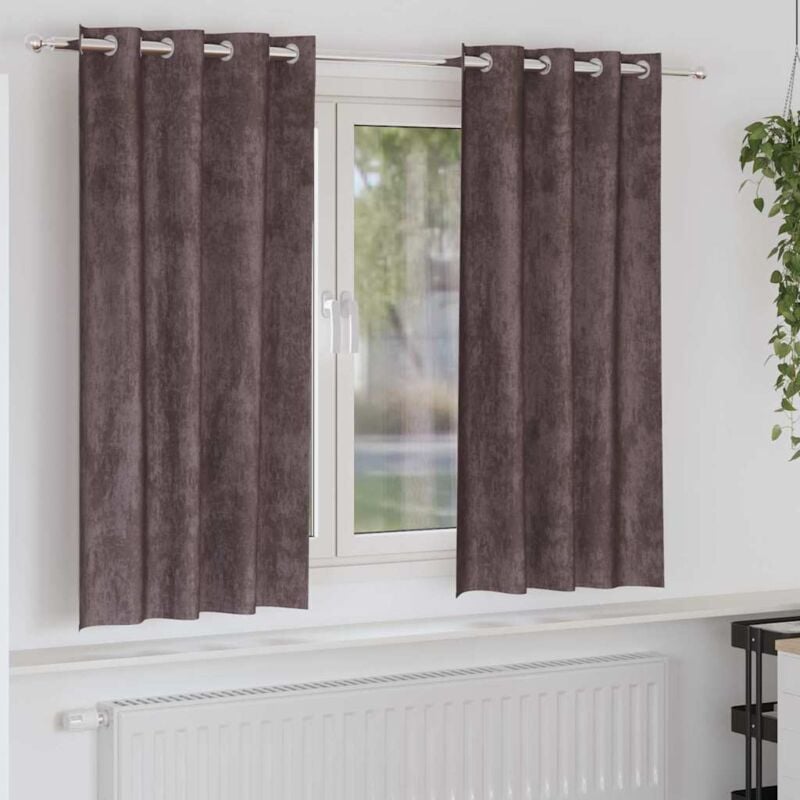 foto del prodotto tenda con tende 2 pcs marrone 175 x 140 cm velluto vidaxl