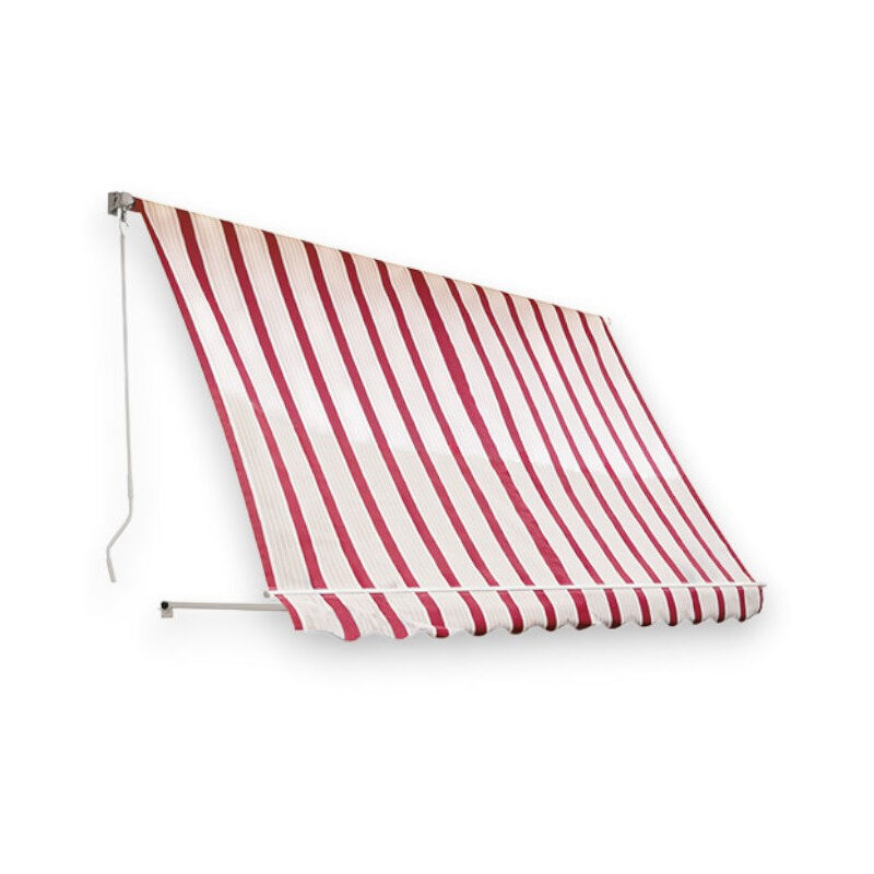foto del prodotto tenda da balcone para sole a caduta senza cassone 300x250 cm bordeaux e crema a righe con profili in alluminio
