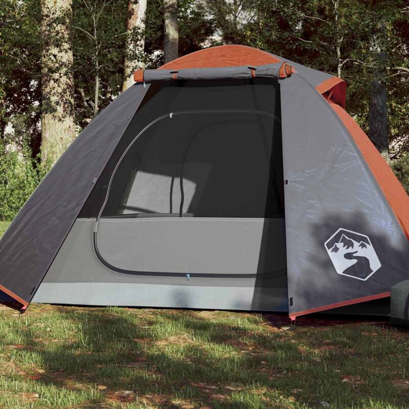 foto del prodotto tenda da campeggio a cupola 2 persone arancione impermeabile vidaxl