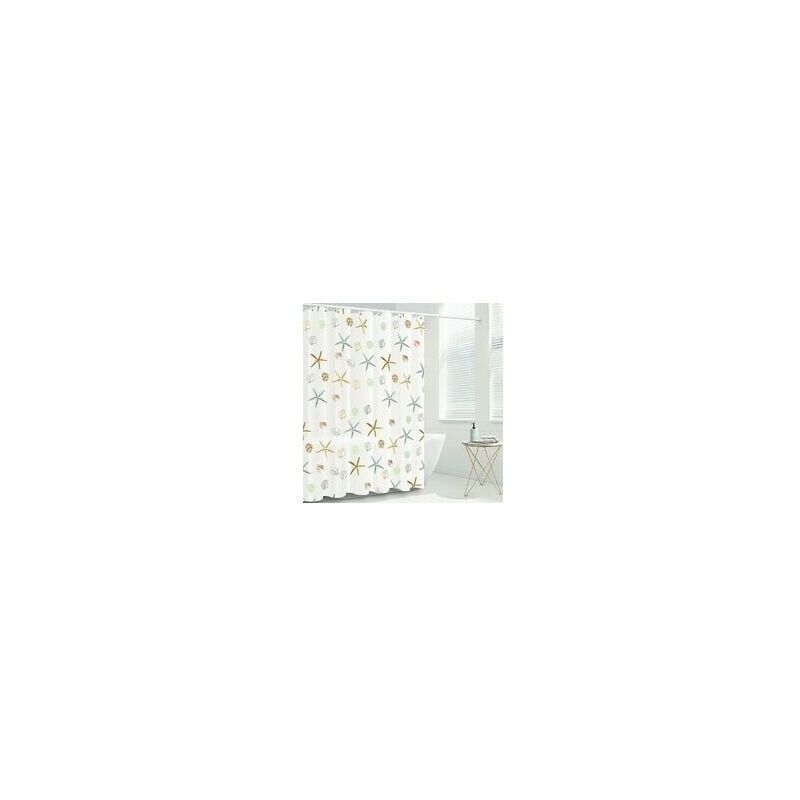 foto del prodotto tenda da doccia 180x180cm, tenda da doccia in peva impermeabile e antimuffa, con 12 anelli per tende, motivo a stelle
