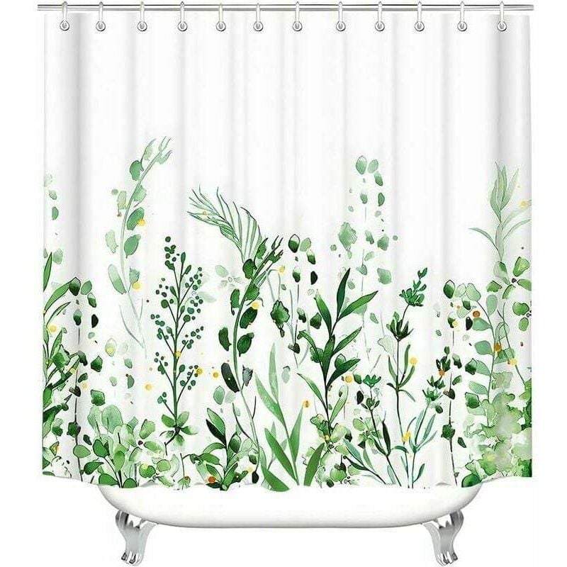 foto del prodotto tenda da doccia 180x200 cm, antimuffa, impermeabile, con fiori, orlo appesantito, in tessuto di poliestere lavabile, per bagno e vasca, con 12 ganci
