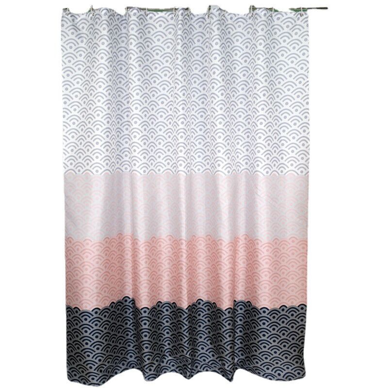 foto del prodotto tenda da doccia 180x200 cm in tessuto di poliestere impermeabile, lavabile in lavatrice, con 12 ganci, rosa sollbry