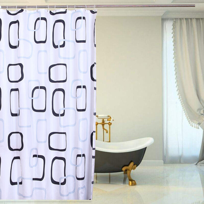 foto del prodotto tenda da doccia 180x240 impermeabile antimuffa tessuto anelli antimuffa antibatterico bagno larghezza x altezza 180x240cm bebusingoto