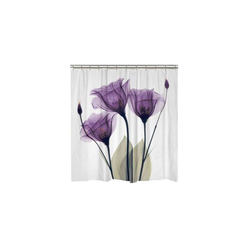 foto del prodotto tenda da doccia 3d viola 180x180cm per bagno con 12 ganci antimuffa e impermeabile per doccia
