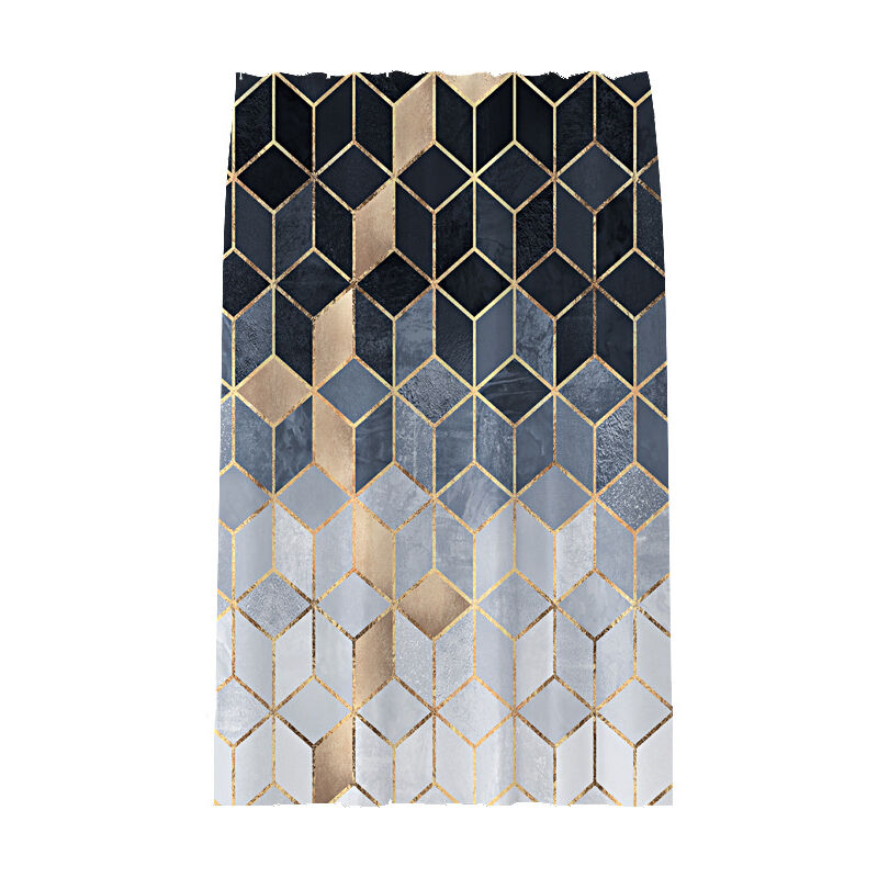 foto del prodotto tenda da doccia antimuffa 180x180cm in tessuto poliestere. tenda da doccia originale, impermeabile e lavabile in lavatrice. con 12 ganci da bagno