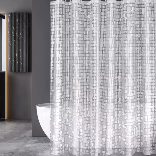 immagine 0 del prodotto tenda da doccia antimuffa con 3 magneti pi potenti nella parte inferiore, trasparente con motivo a mosaico 3d, tenda da doccia in plastica eva