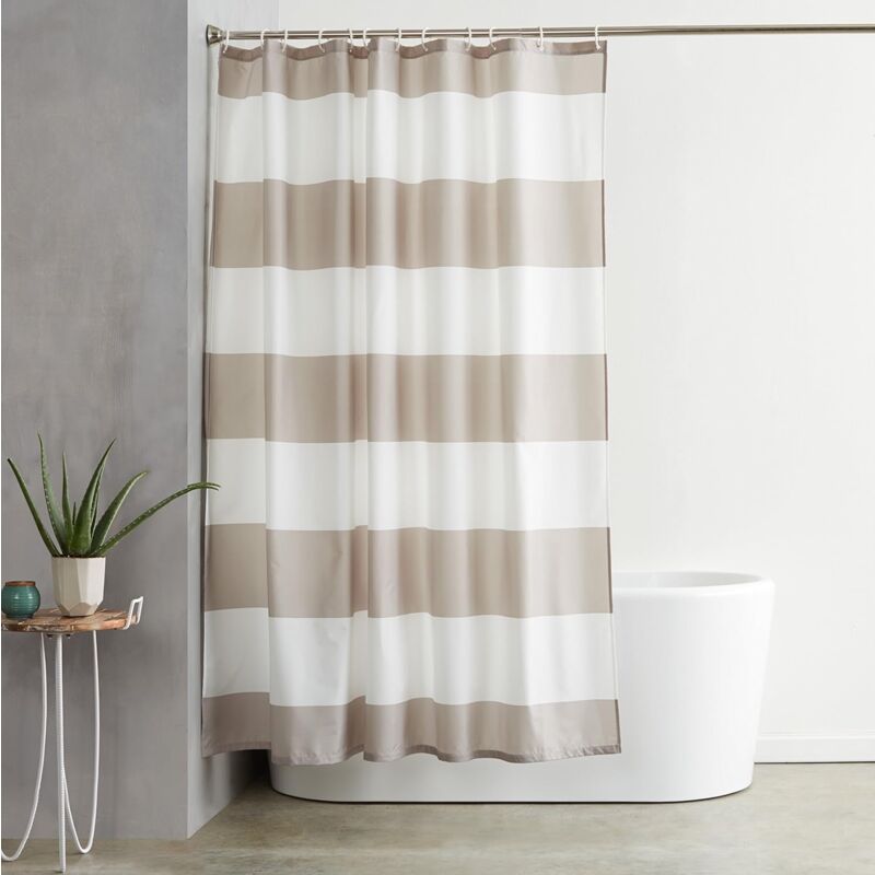 foto del prodotto tenda da doccia antimuffa impermeabile, poliestere tenda da bagno 180x180cm lavabili doccia con ganci per dormitorio famiglia