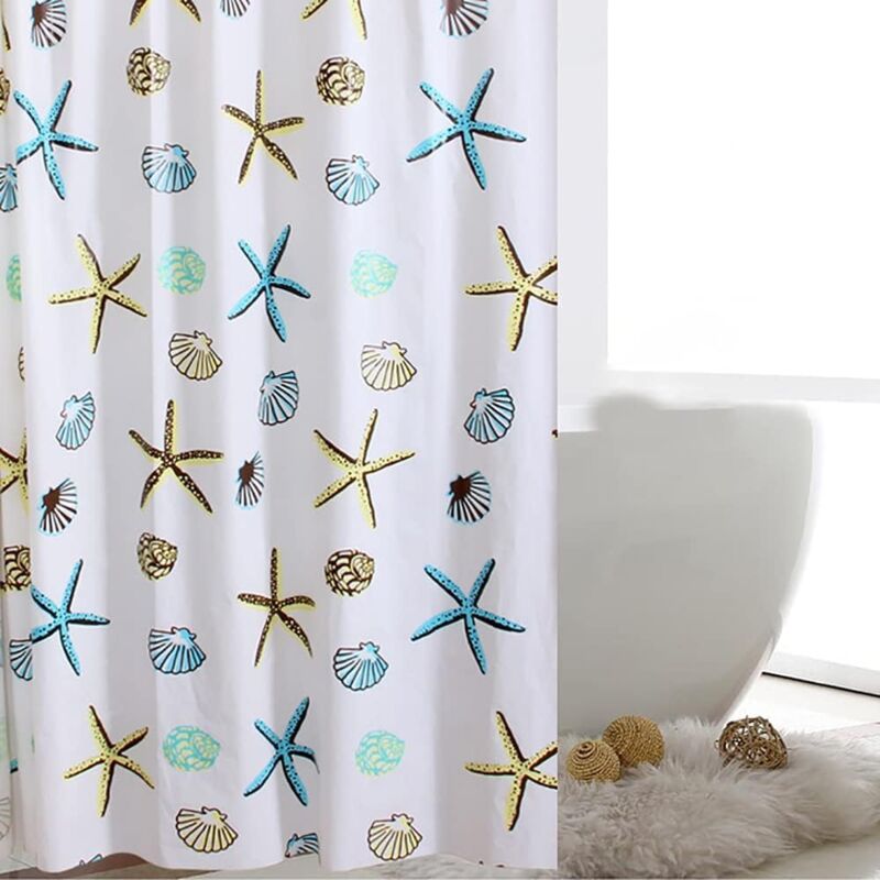 foto del prodotto tenda da doccia antimuffa per bagno 240 cm tenda da doccia blu extra lunga, tenda da bagno in peva, tenda da doccia con caduta di 240 cm, 200 x 240