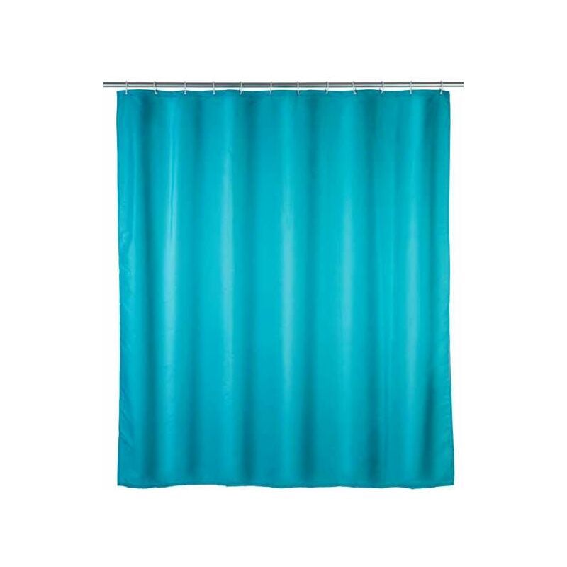 foto del prodotto tenda da doccia antimuffa, tenda da doccia 180x200 cm, lavabile in lavatrice e impermeabile, 12 anelli per tenda da doccia in plastica bianca