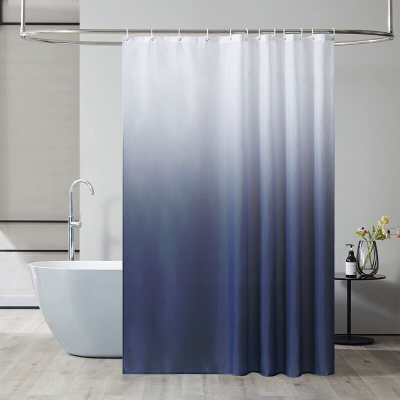 foto del prodotto tenda da doccia antimuffa, tessuto lavabile in lavatrice, grande tenda da bagno in poliestere impermeabile per vasca angolare con 12 ganci, 180 x 200