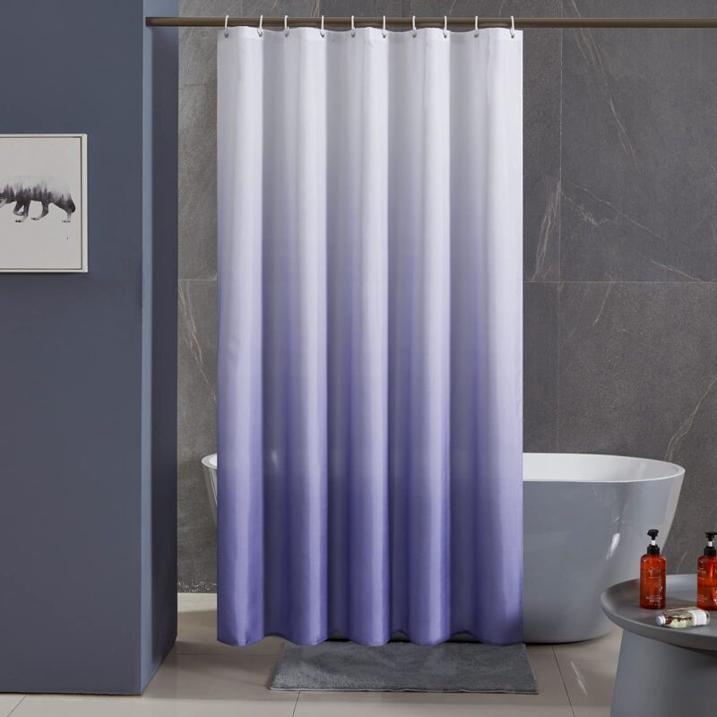 foto del prodotto tenda da doccia antimuffa, tessuto lavabile in lavatrice, grande tenda da bagno in poliestere impermeabile per vasca angolare con 12 ganci, 200 x 200