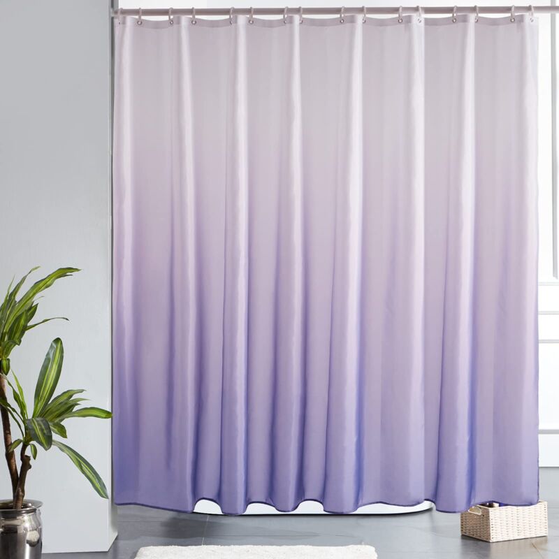 foto del prodotto tenda da doccia antimuffa, tessuto lavabile in lavatrice, grande tenda da bagno in poliestere impermeabile per vasca angolare con 16 ganci, 240 x 200