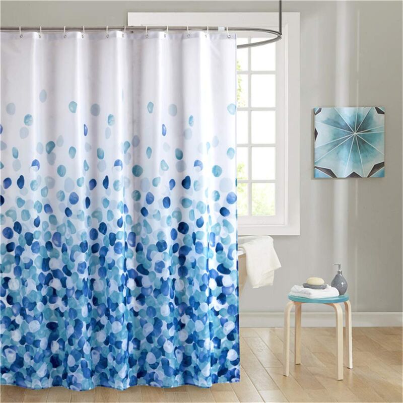 foto del prodotto tenda da doccia blu 180x200 cm, tessuto in poliestere impermeabile, antimuffa, lavabile in lavatrice, tenda decorativa lunga per vasca da bagno,