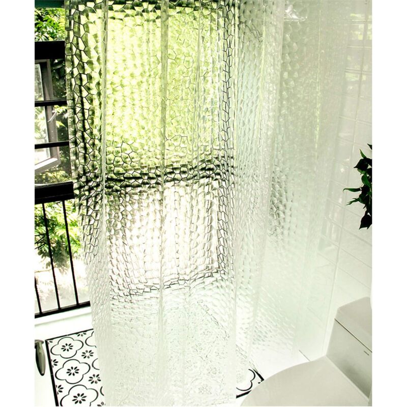 foto del prodotto tenda da doccia in eva, traslucida e impermeabile, antimuffa, 180x200 cm con 12 ganci