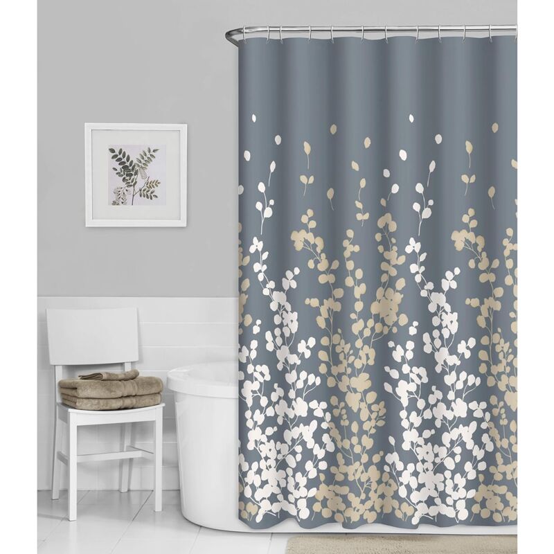 foto del prodotto tenda da doccia in finta seta sylvia, avorio e beige, 182,9 x 182,9 cm sollbry