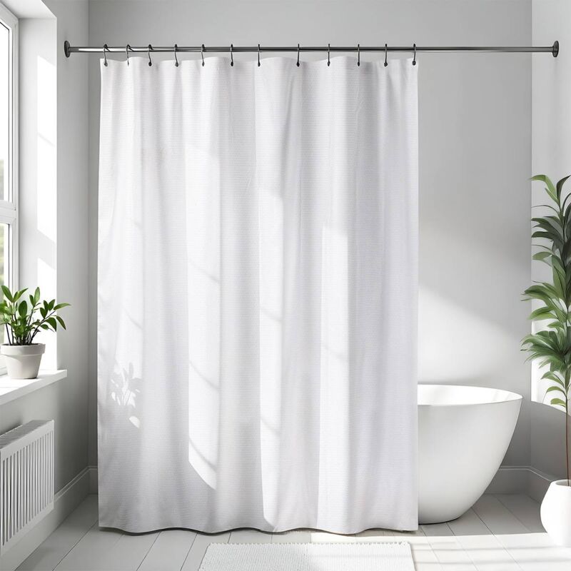 foto del prodotto tenda da doccia in microfibra 180x200cm bianco tendance