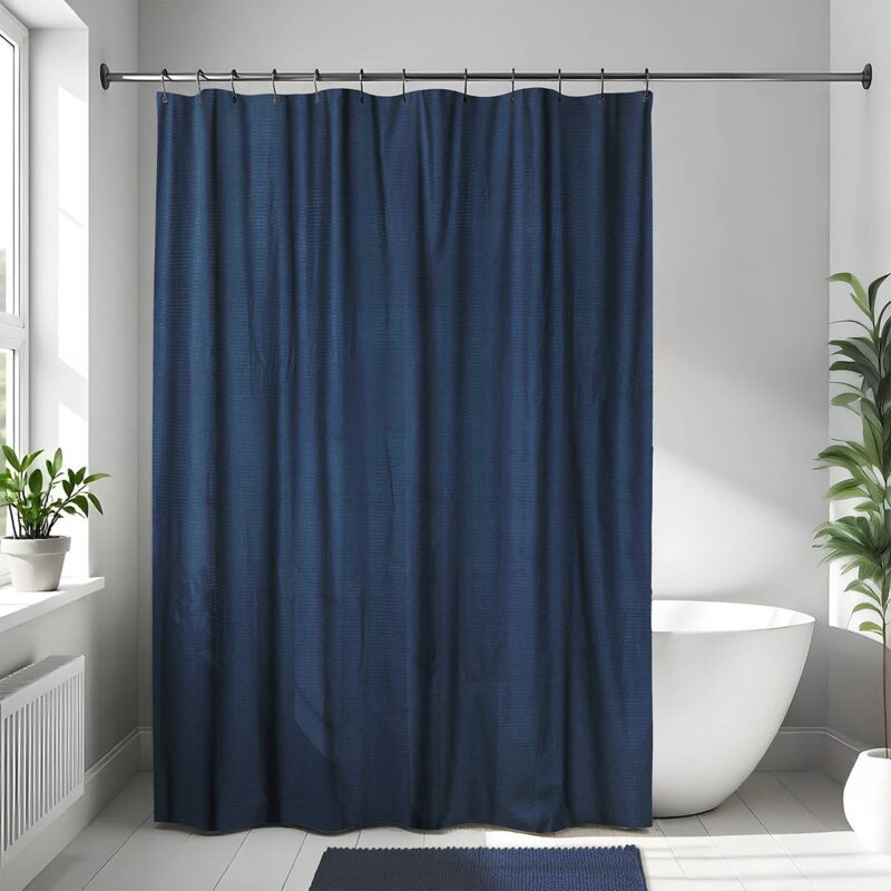 foto del prodotto tenda da doccia in microfibra 180x200cm blu navy tendance
