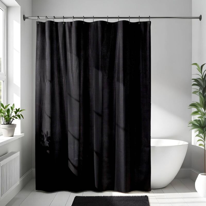 foto del prodotto tenda da doccia in microfibra 180x200cm nero tendance