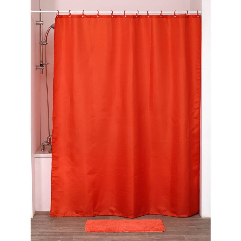 foto del prodotto tenda da doccia in poliestere 180x200 cm 12 anelli pp arancione tendance
