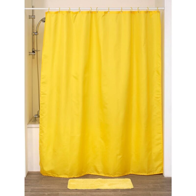 foto del prodotto tenda da doccia in poliestere 180x200 cm 12 anelli pp giallo tendance