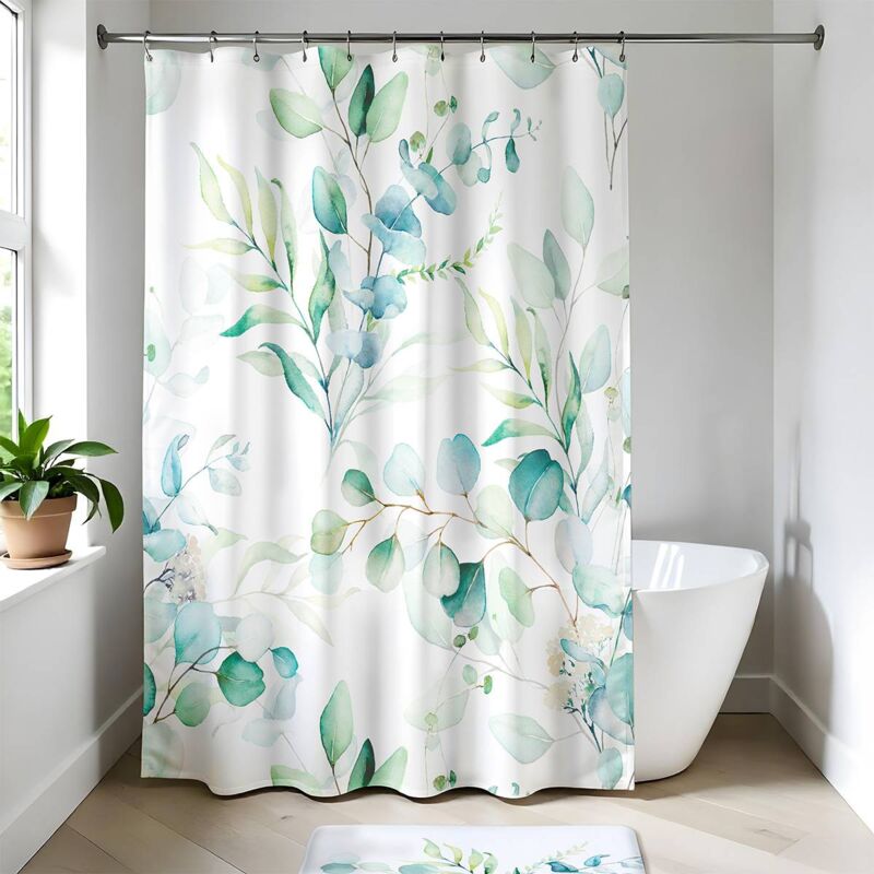 foto del prodotto tenda da doccia in poliestere 180x200 cm acquerello tendance