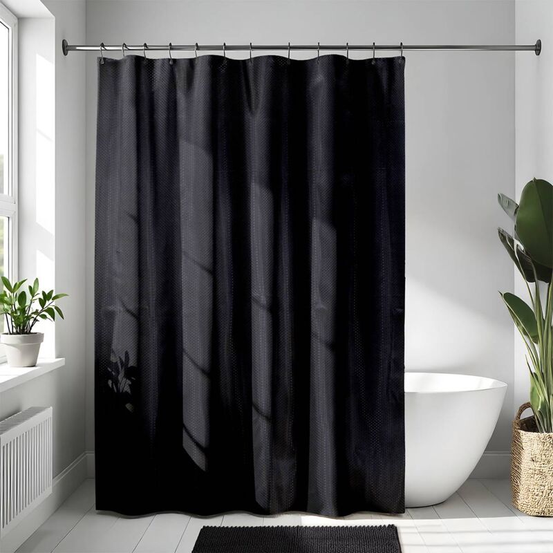 foto del prodotto tenda da doccia in poliestere 180x200 cm con motivo a rombi nero tendance