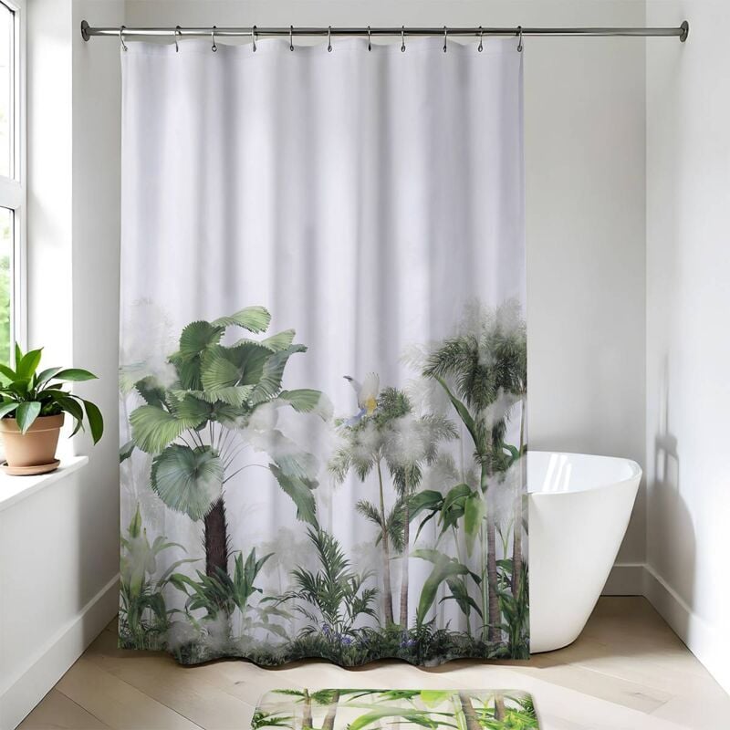 foto del prodotto tenda da doccia in poliestere 180x200 cm oasis tendance
