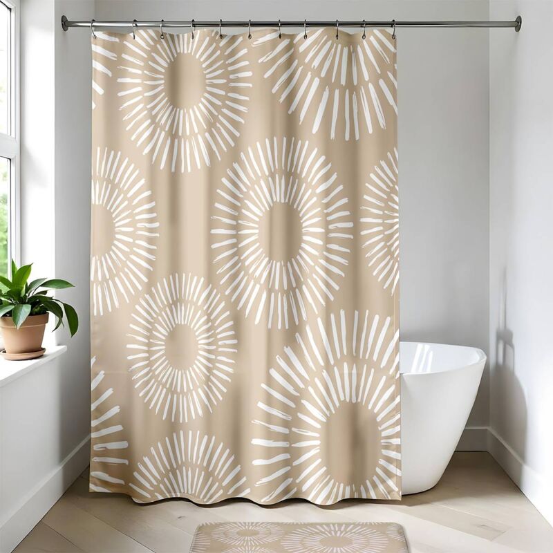 foto del prodotto tenda da doccia in poliestere 180x200 cm spirali etniche tendance
