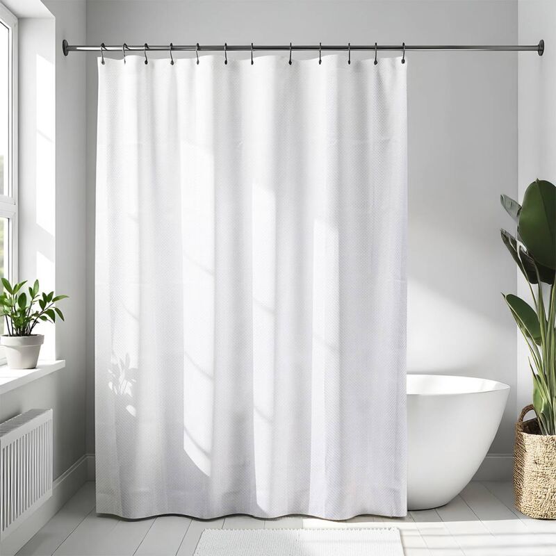 foto del prodotto tenda da doccia in poliestere 180x200cm modello diamante bianco tendance