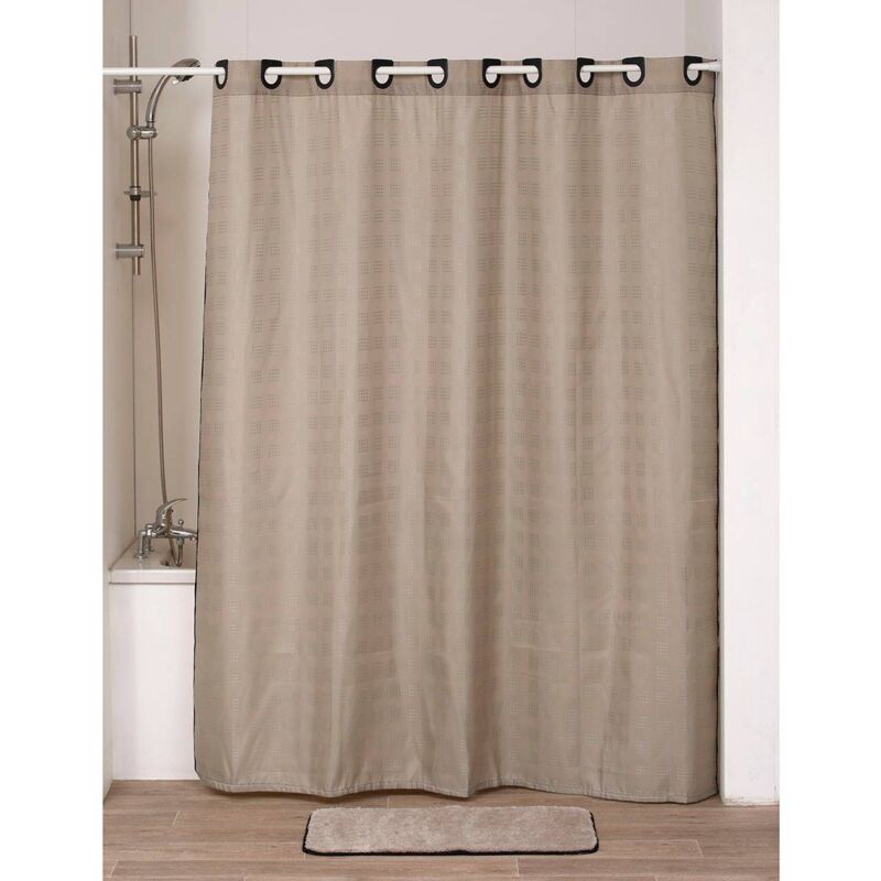 foto del prodotto tenda da doccia in poliestere con occhielli integrati 180x200 cm corda nera tendance