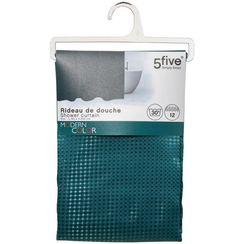 foto del prodotto tenda da doccia modern color blu petrolio 180x200cm 5five