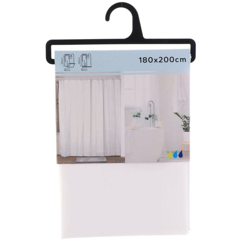 foto del prodotto tenda da doccia peva 180x200cm bianco tendance