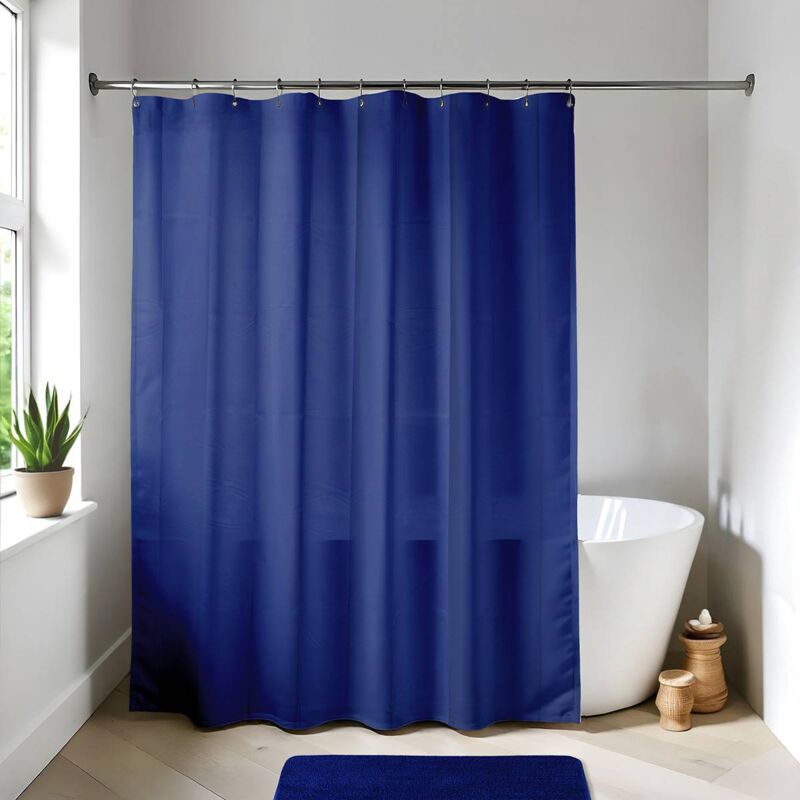 foto del prodotto tenda da doccia peva 180x200cm blu navy tendance