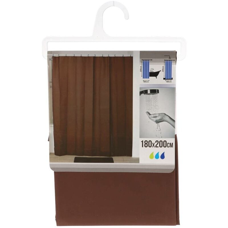 foto del prodotto tenda da doccia peva 180x200cm cioccolato tendance
