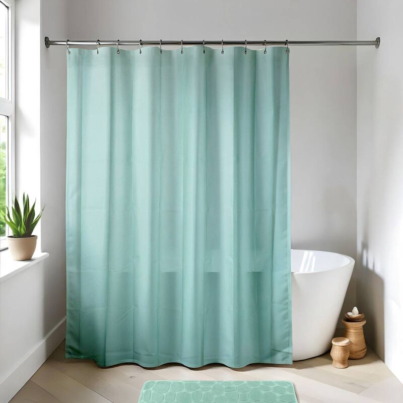 foto del prodotto tenda da doccia peva 180x200cm verde mandorla tendance