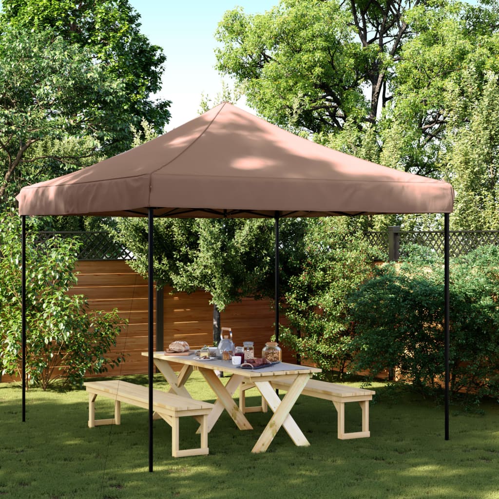 foto del prodotto tenda da festa pieghevole pop up marrone 292x292x315 cm