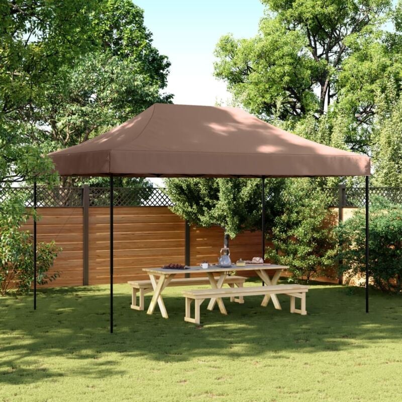 foto del prodotto tenda da festa pieghevole pop up marrone 440x292x315 cm vidaxl